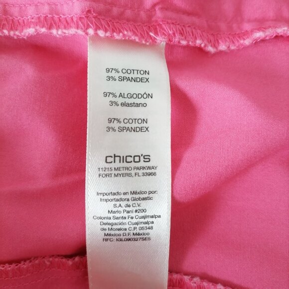 Chico's Womens Pink High Rise Flat Front Y2K Modern Bermuda Shorts Size 3 US XL - Picture 6 of 7